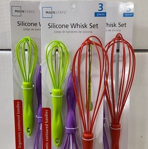 3 Count Silicone Whisk Set 3 Packs (9 Total)